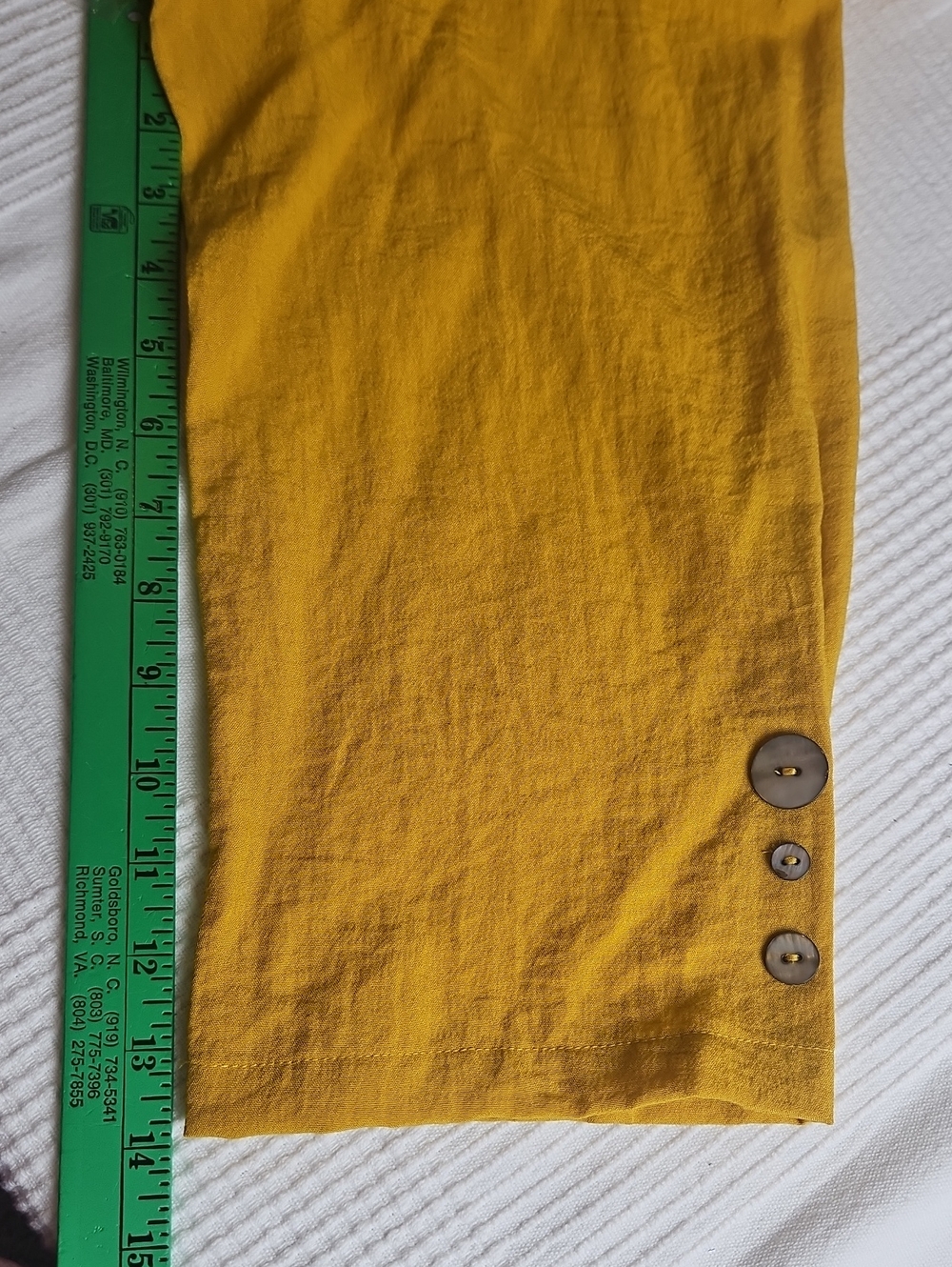 Ali Miles 3/4 Sleeve Statement Button Shirt/Jacket: Color- Mustard: Size-2X - Picture 15 of 16